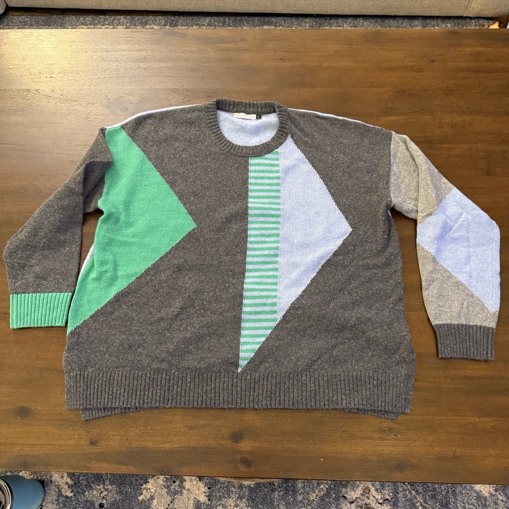 Zacket And Plover Geometric Patterned Gray Sweater - image 2